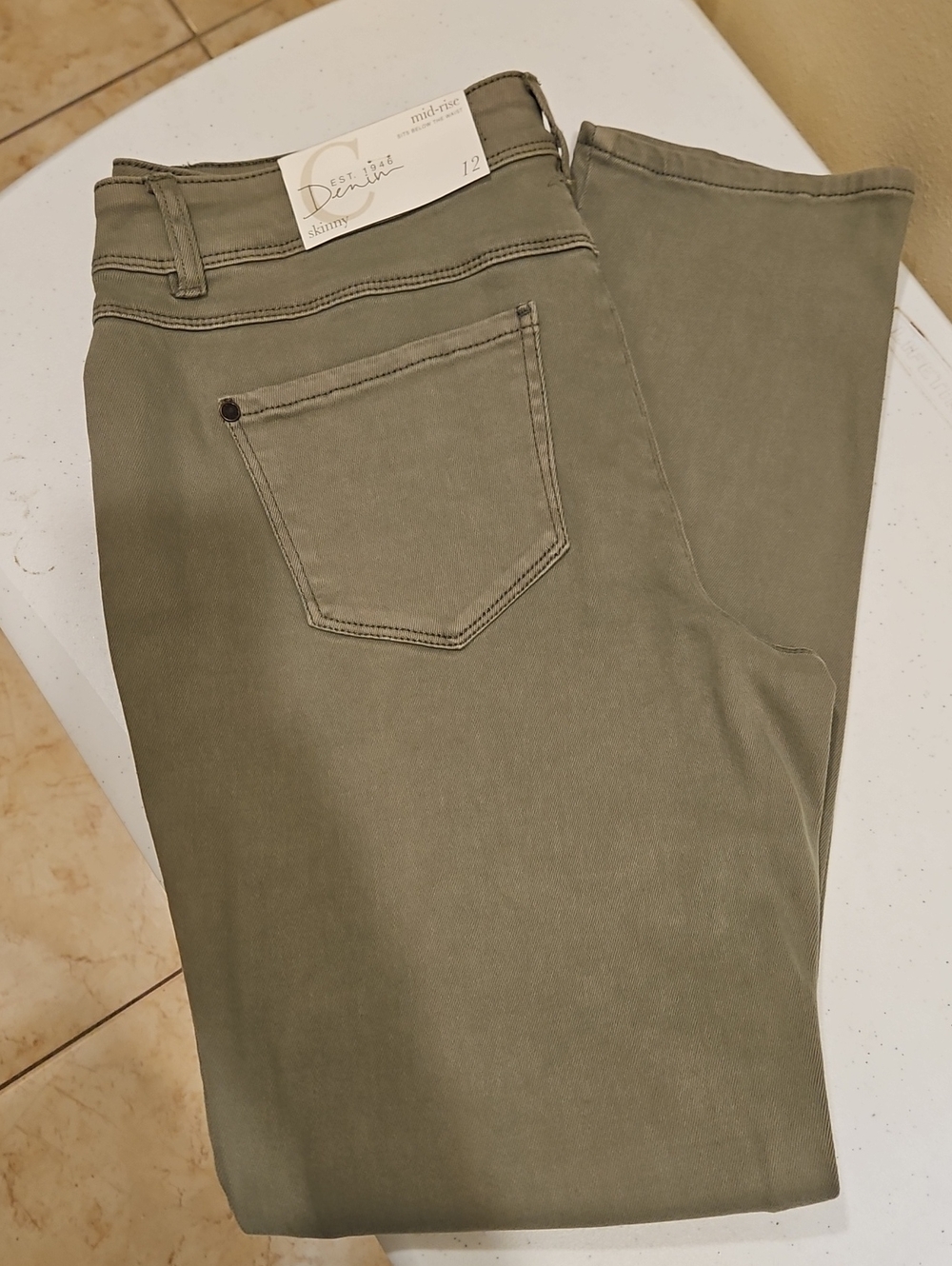 Women's Olive Green Skinny Jeans(33)